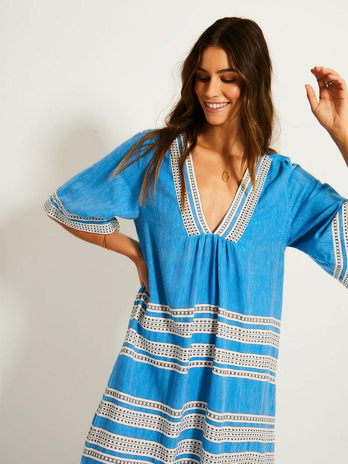 Lemlem EDNA | V Neck Dress Amira Baltic