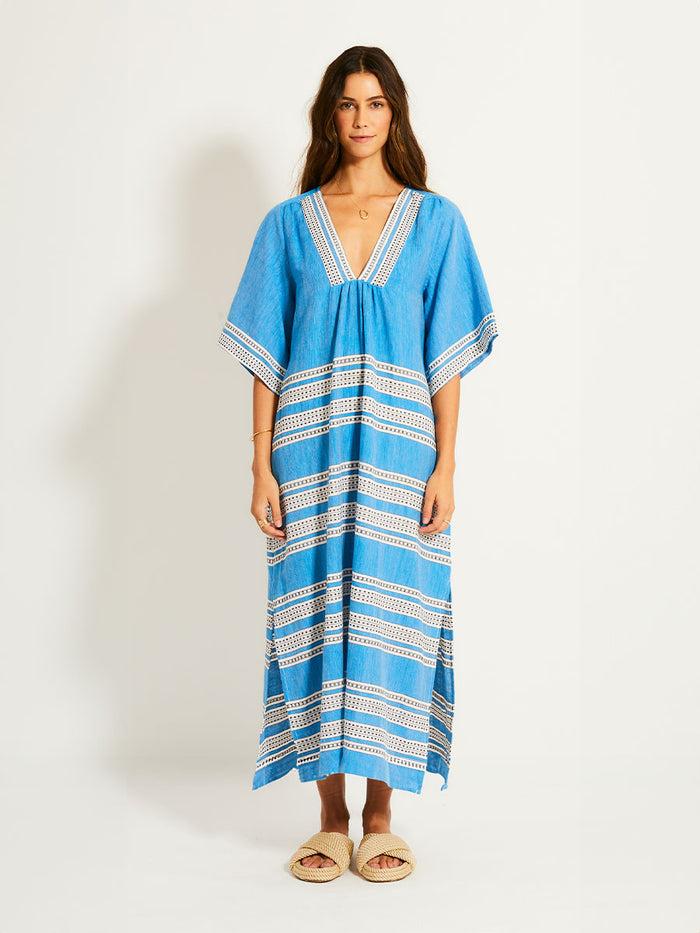 lemlem EDNA | V Neck Dress Amira Baltic