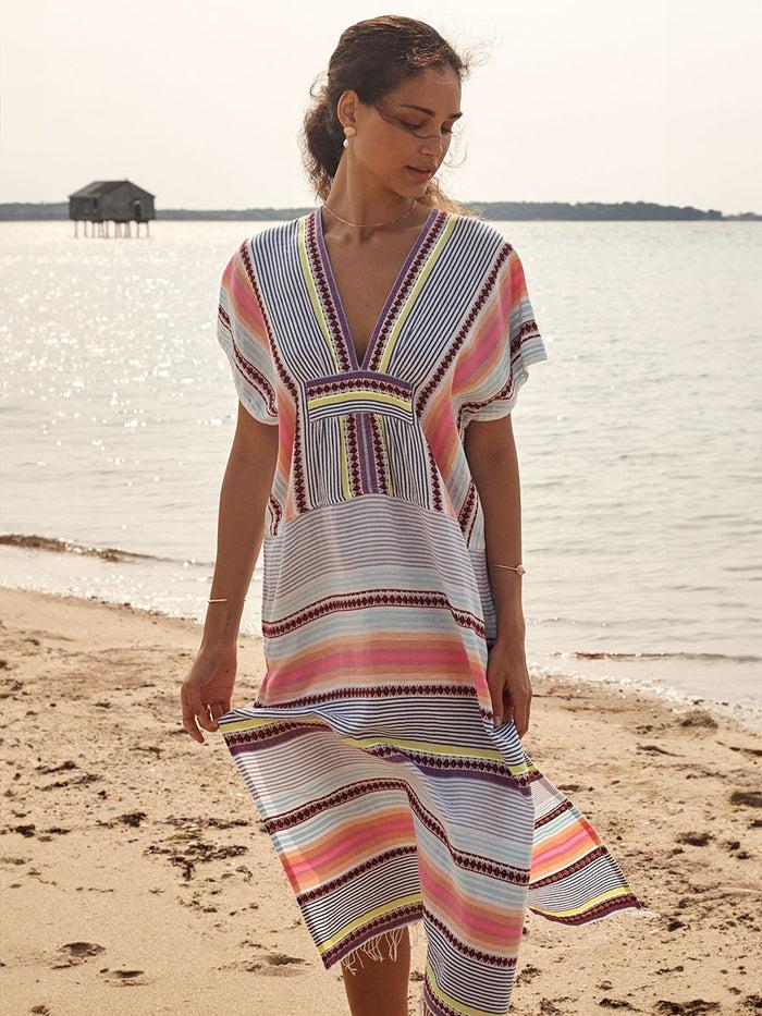 lemlem GASIRA | V Neck Caftan Cirq Citrus