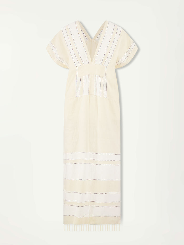 Lemlem GASIRA | V Neck Caftan Debre Cream