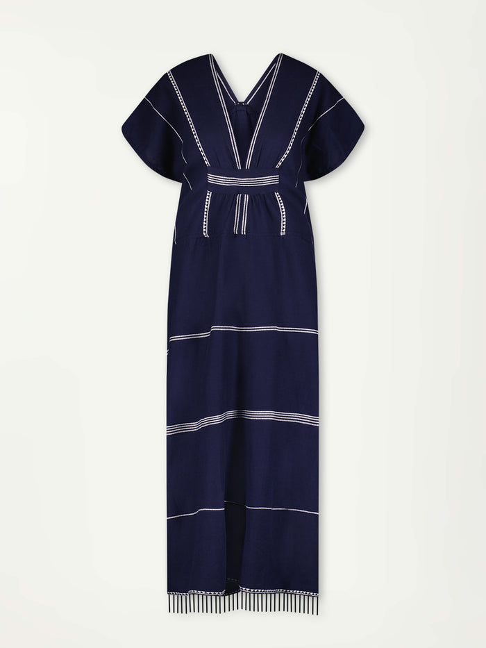 Lemlem GASIRA | V Neck Caftan Nunu Navy