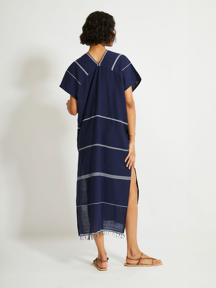 Lemlem GASIRA | V Neck Caftan Nunu Navy