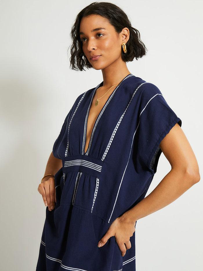 Lemlem GASIRA | V Neck Caftan Nunu Navy
