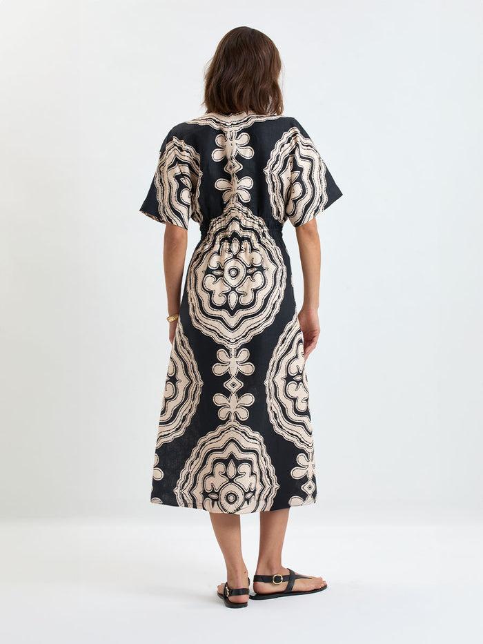 Lemlem HERMONA | Plunge Dress Niku Black
