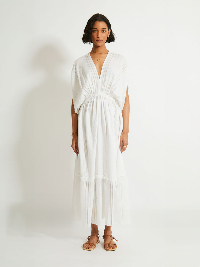 lemlem LEILA | Plunge Dress Abira White