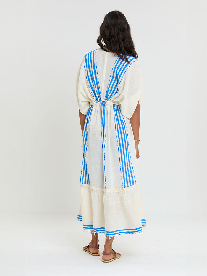Lemlem LEILA | Plunge Dress Eshe Blue