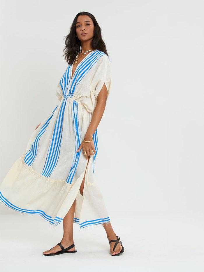 Lemlem LEILA | Plunge Dress Eshe Blue
