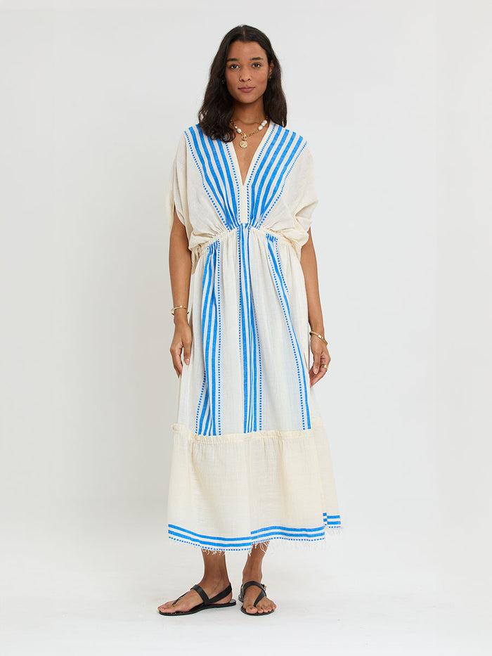 lemlem LEILA | Plunge Dress Eshe Blue