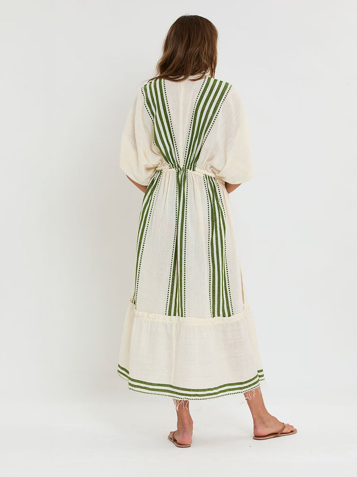 Lemlem LEILA | Plunge Dress Eshe Green