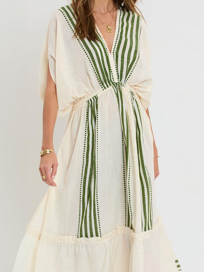 Lemlem LEILA | Plunge Dress Eshe Green