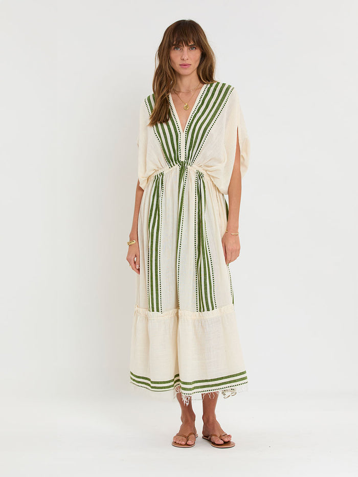 lemlem LEILA | Plunge Dress Eshe Green