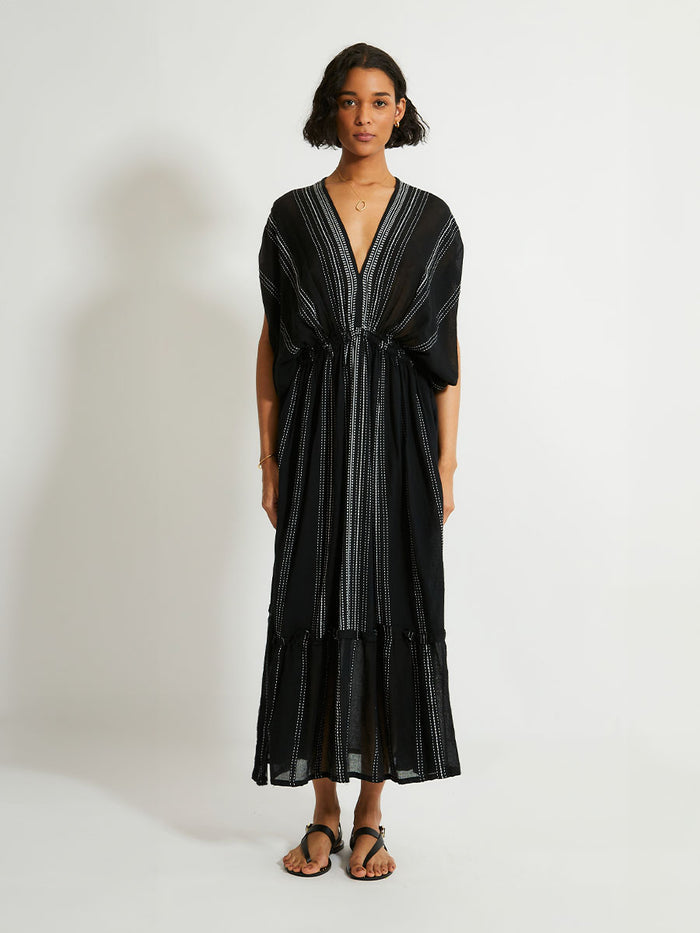lemlem LEILA | Plunge Dress Leliti Black