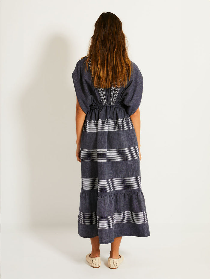 Lemlem LEILA | Plunge Dress Mari Navy