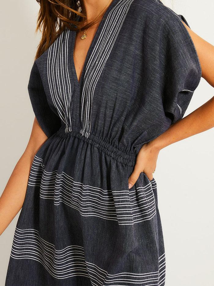 Lemlem LEILA | Plunge Dress Mari Navy