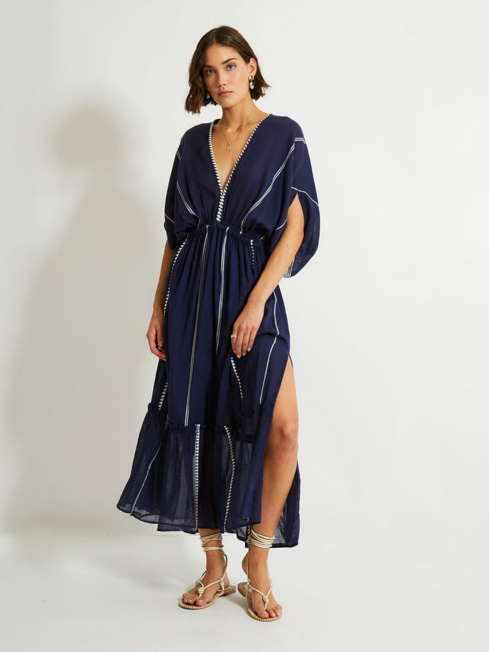 lemlem LEILA | Plunge Dress Nunu Navy