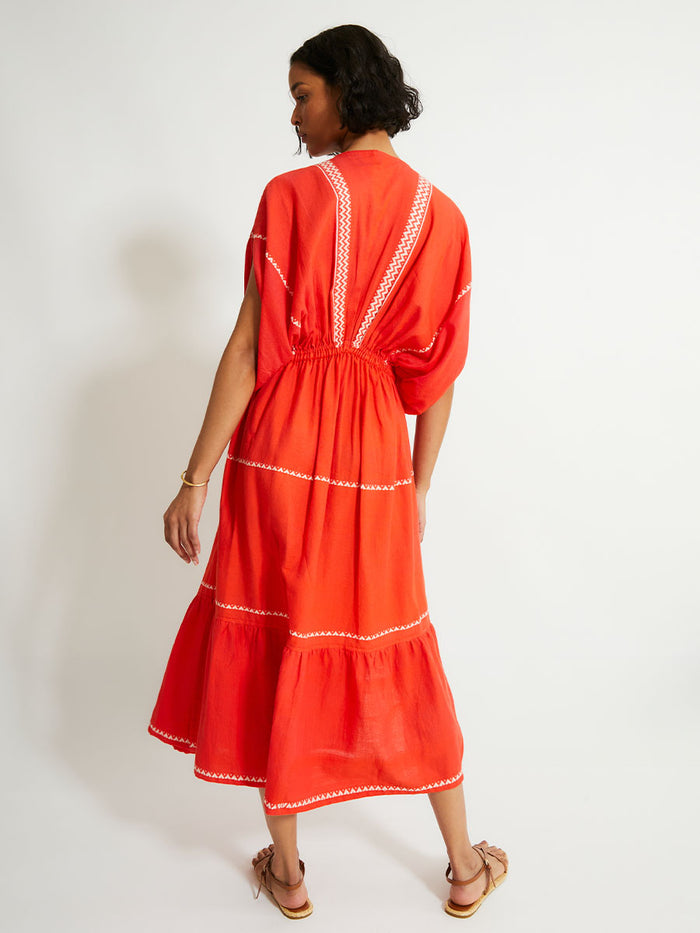 Lemlem LEILA | Plunge Dress Tenesa Red