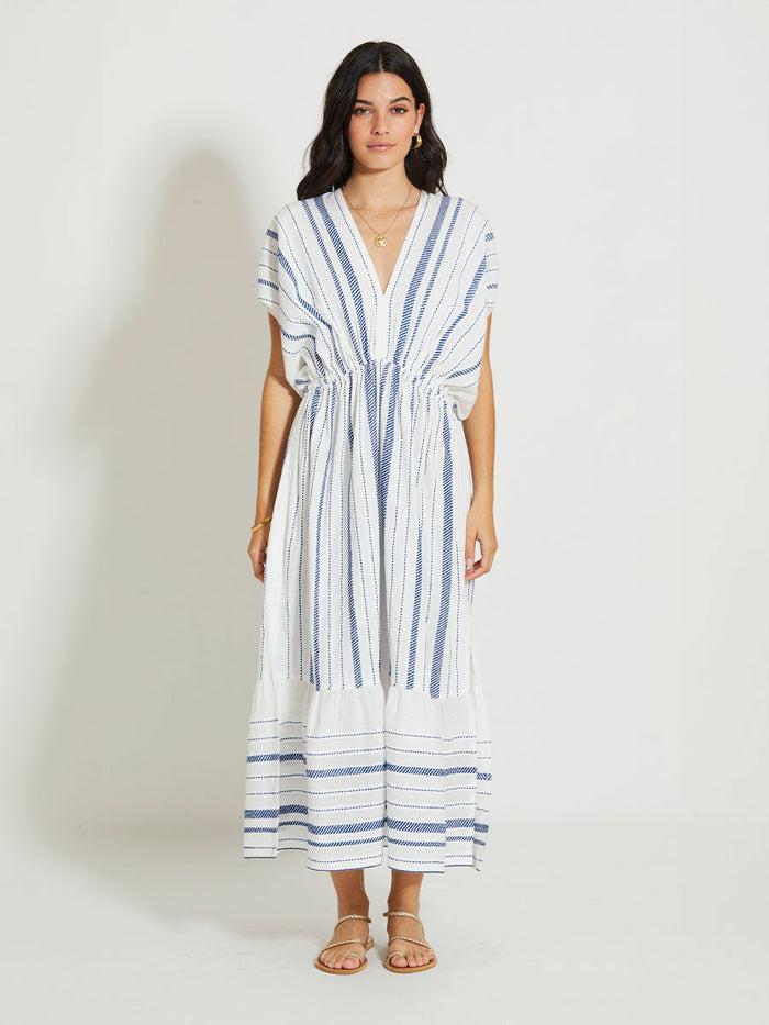 lemlem LEILA | Plunge Dress Tiki Azure