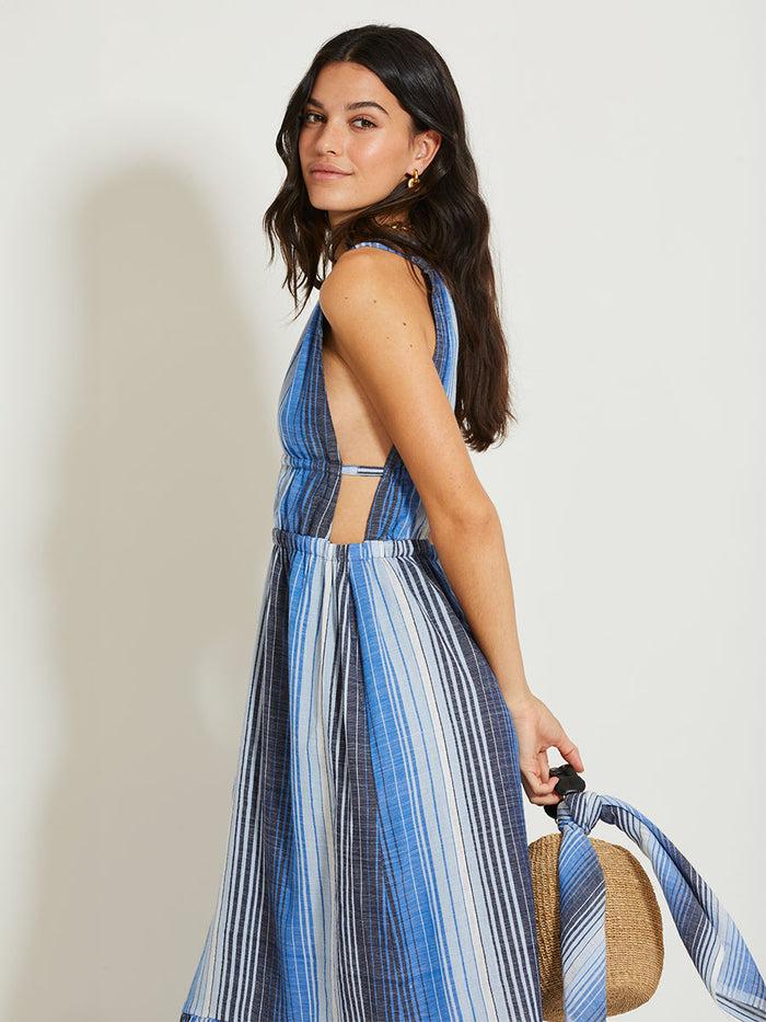 Lemlem LELISA | V Neck Dress Feven Blue