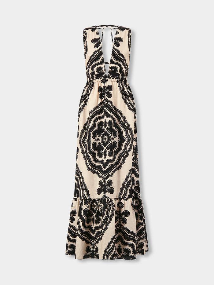 Lemlem LELISA | V Neck Dress Niku Cream