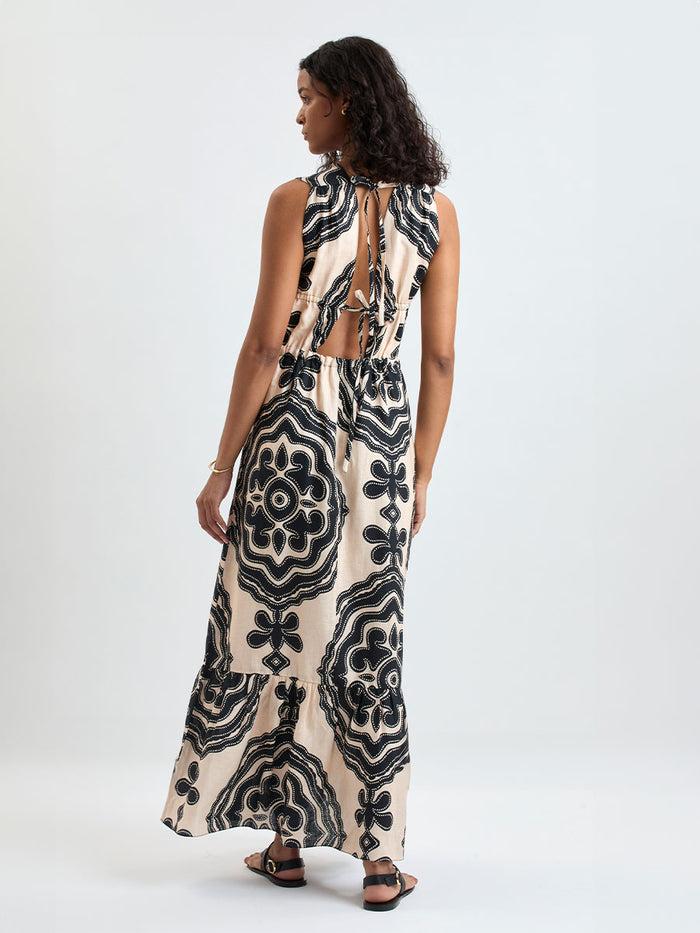 Lemlem LELISA | V Neck Dress Niku Cream