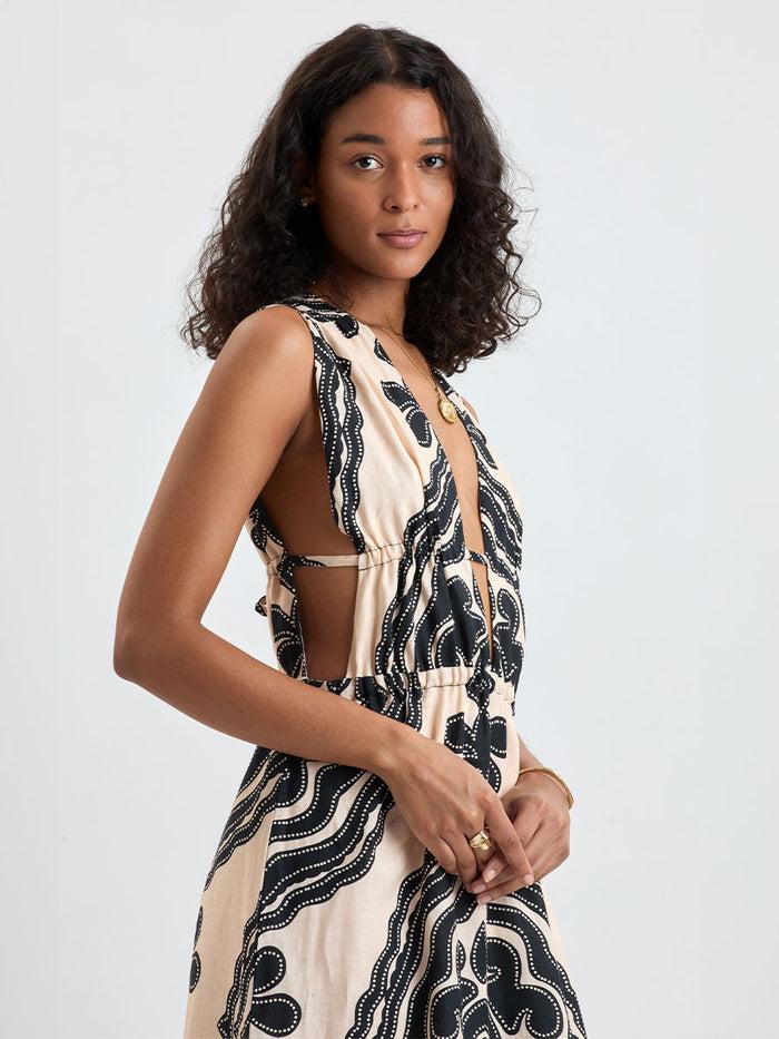 Lemlem LELISA | V Neck Dress Niku Cream