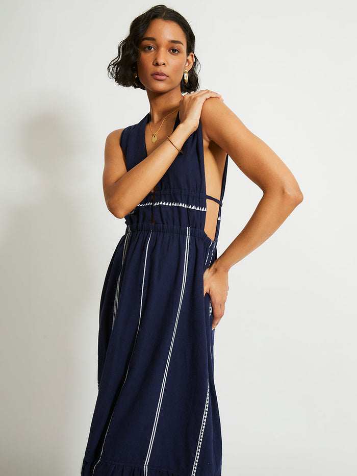 Lemlem LELISA | V Neck Dress Nunu Navy