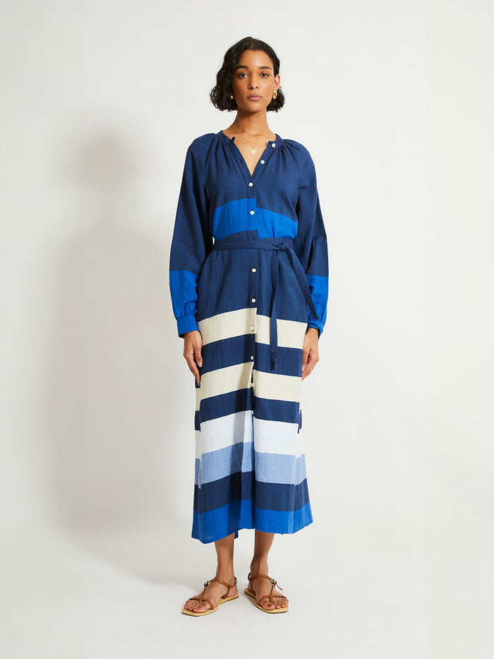 lemlem MAKEDA | Button Up Dress Betami Azure