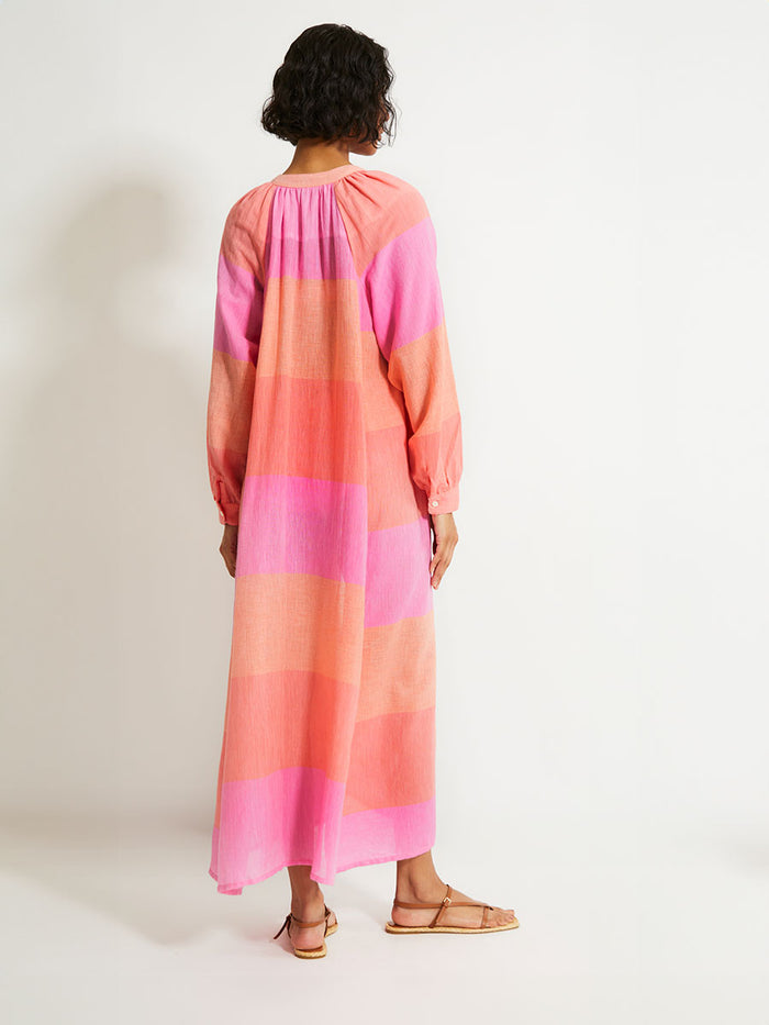 Lemlem MAKEDA | Button Up Dress Nefas Peach