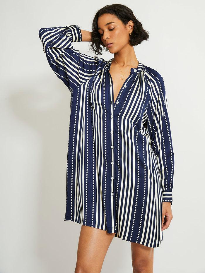 Lemlem MEAZA | Button Up Dress Eshe Navy