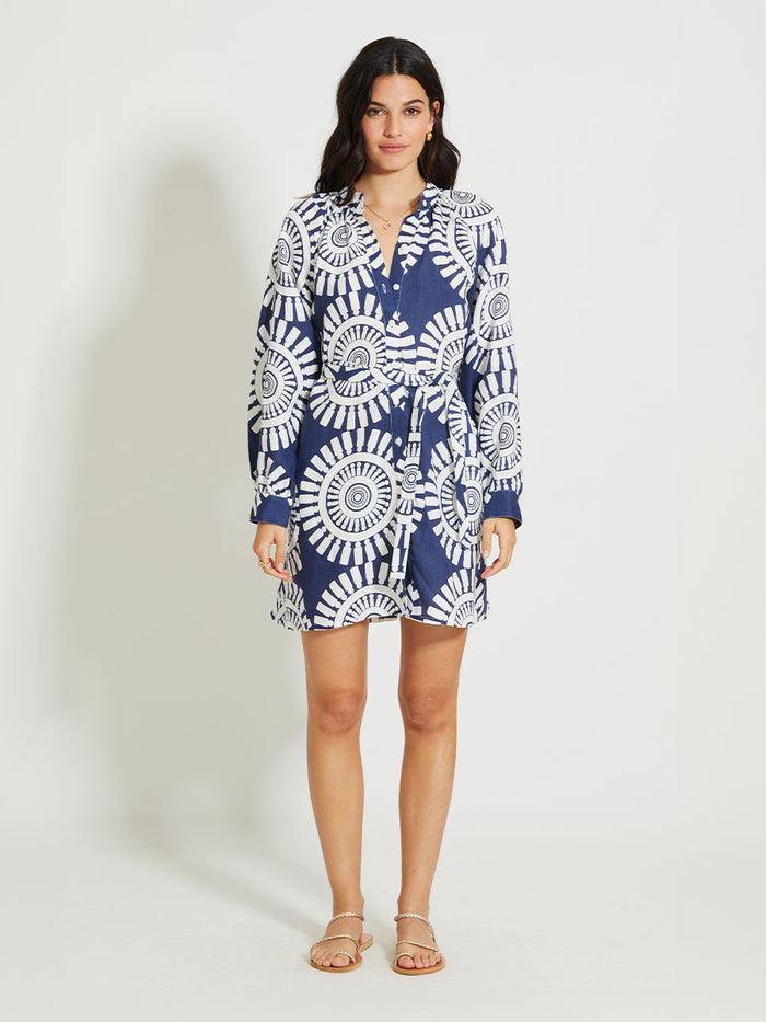 lemlem MEAZA | Button Up Dress Zeina Navy