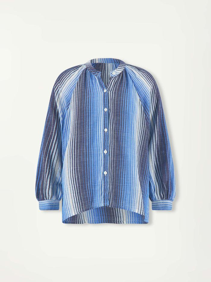 Lemlem MITA | Button Up Blouse Feven Blue