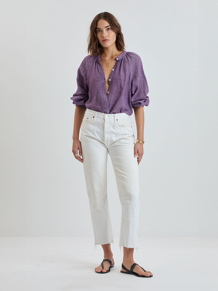 lemlem MITA | Button Up Blouse Nefas Plum