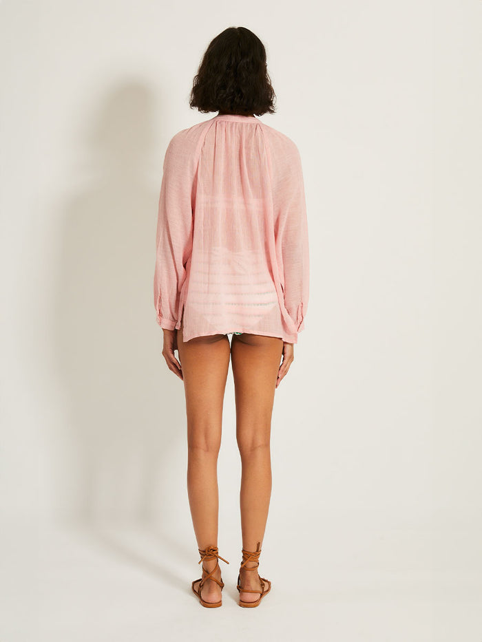 Lemlem MITA | Button Up Blouse Nefas Rose