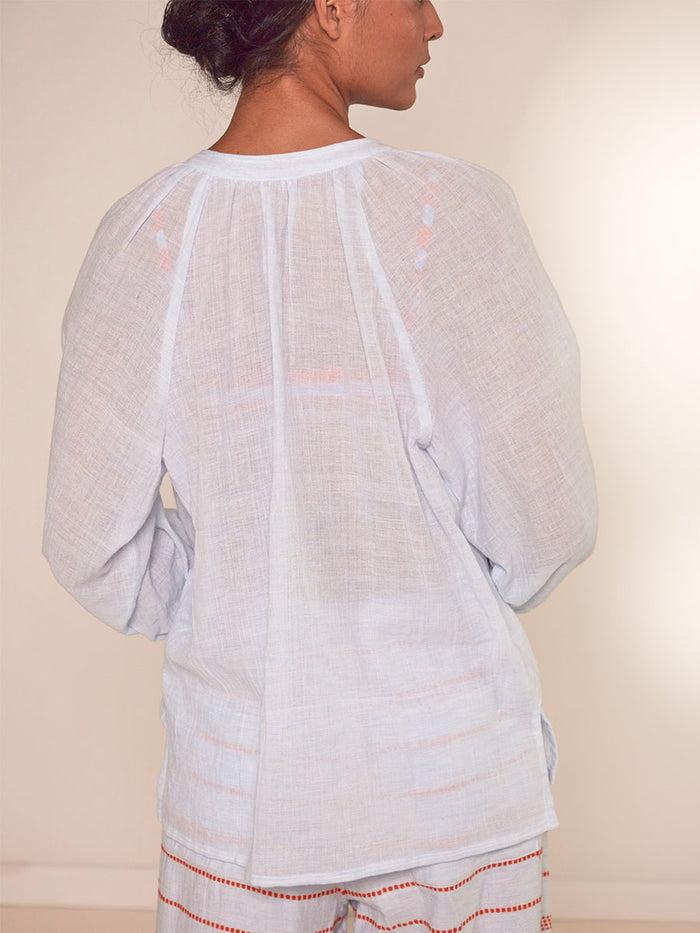 Lemlem MITA | Button Up Blouse Nefas Sky