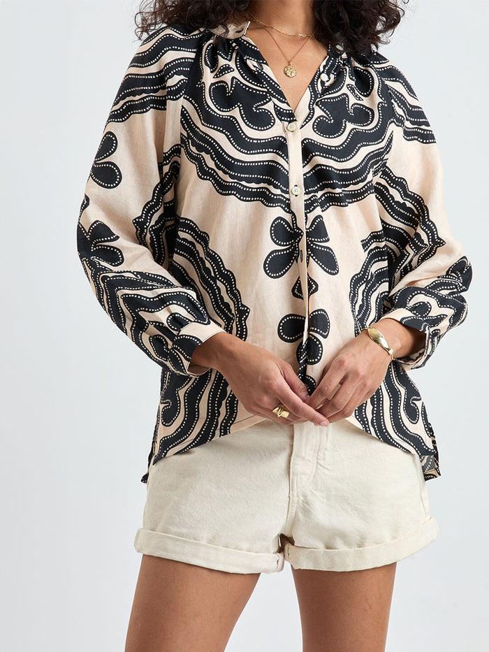 lemlem MITA | Button Up Blouse Niku Cream