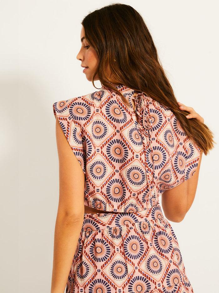 Lemlem MUNA | Ruched Crop Top Fozia Rose