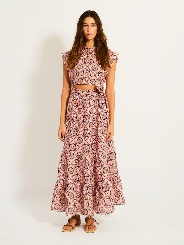 lemlem MUNA | Ruched Crop Top Fozia Rose