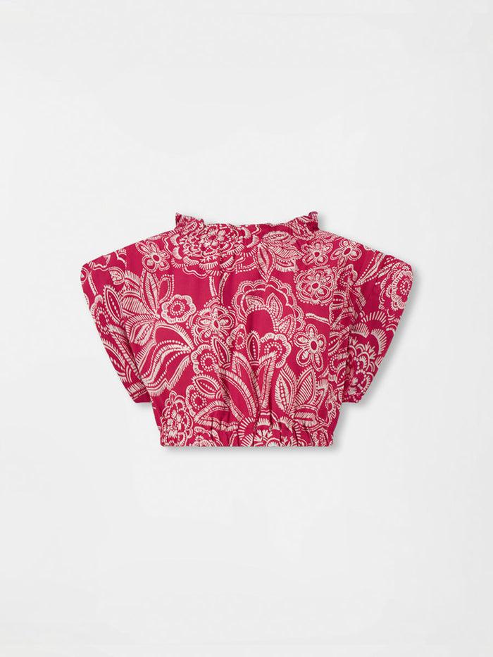 Lemlem MUNA | Ruched Crop Top Maraki Ruby