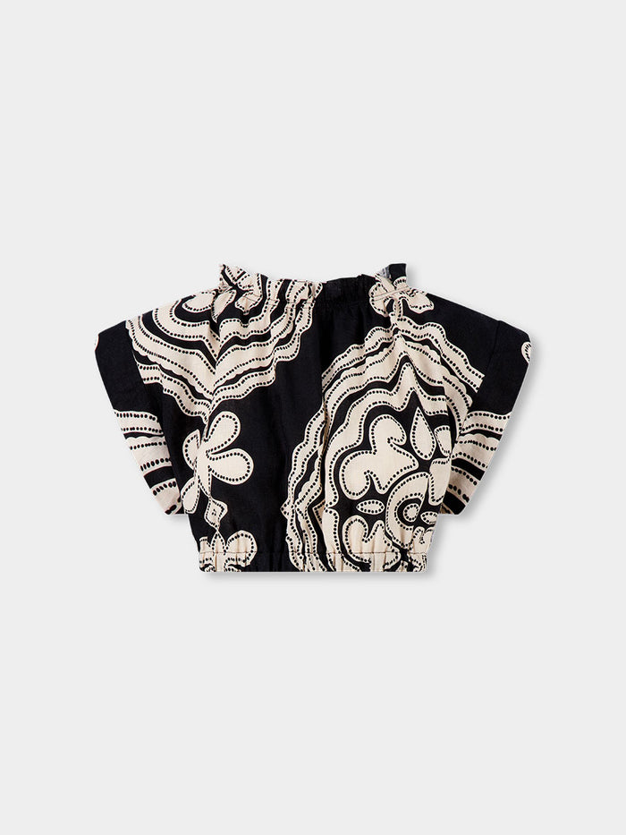 Lemlem MUNA | Ruched Crop Top Niku Black