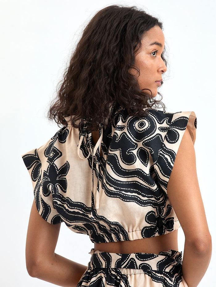 Lemlem MUNA | Ruched Crop Top Niku Cream