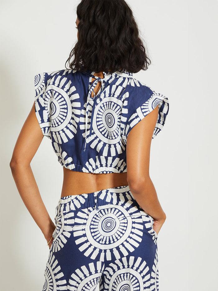 Lemlem MUNA | Ruched Crop Zeina Navy