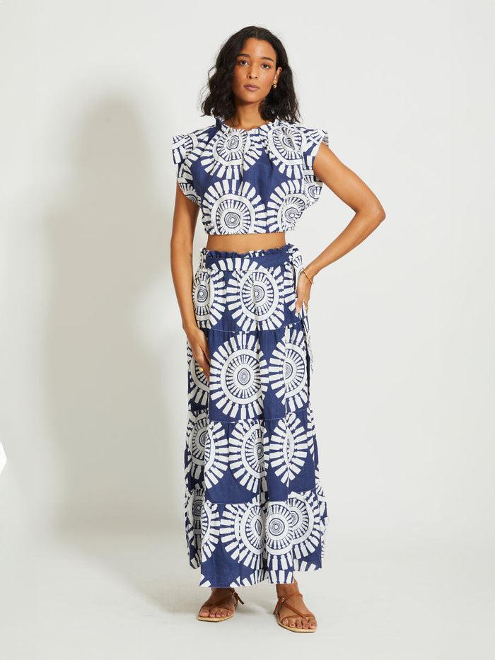 lemlem MUNA | Ruched Crop Zeina Navy