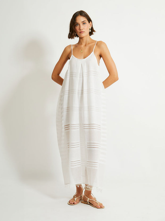 lemlem NIA | Slip Dress Abira White