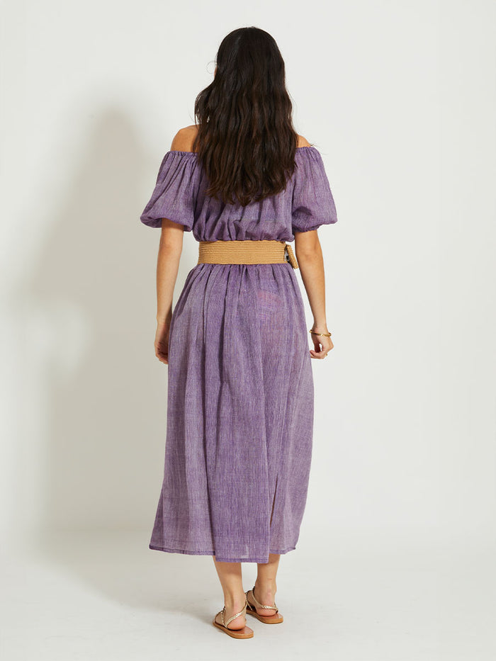 Lemlem RAHEL | Off Shoulder Dress Nefas Plum