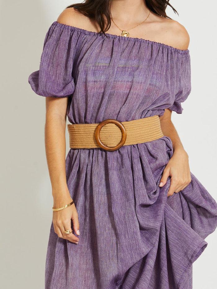 Lemlem RAHEL | Off Shoulder Dress Nefas Plum