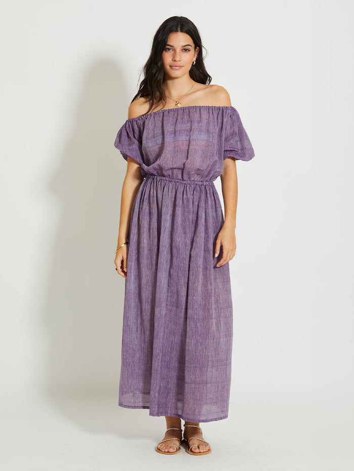 lemlem RAHEL | Off Shoulder Dress Nefas Plum
