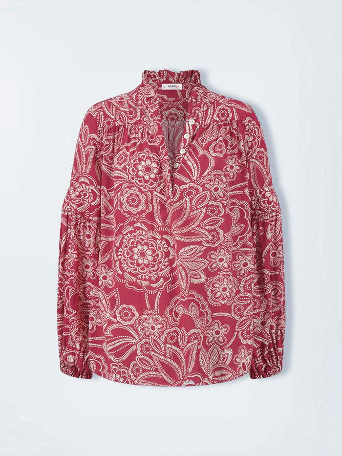 Lemlem RAHNIA | Ruffle Blouse Maraki Ruby