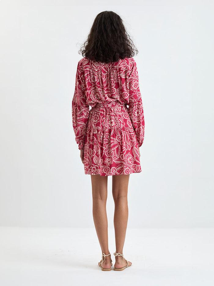 Lemlem RAHNIA | Ruffle Blouse Maraki Ruby