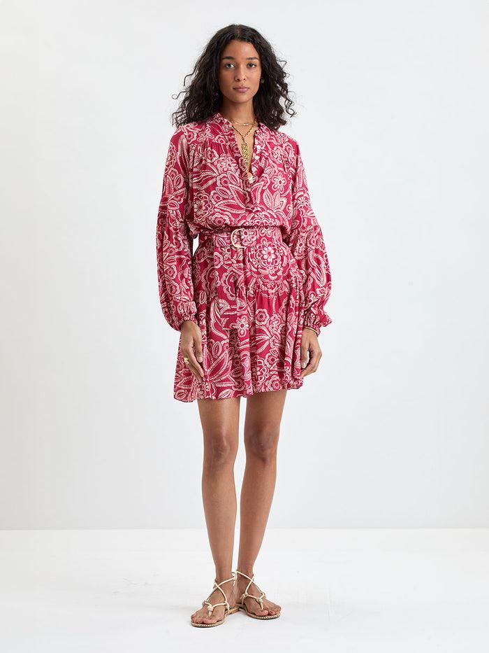 lemlem RAHNIA | Ruffle Blouse Maraki Ruby