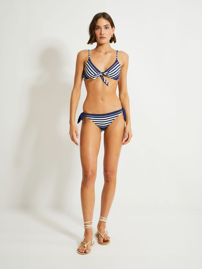 lemlem SARA | Tie Front Top Eshe Navy